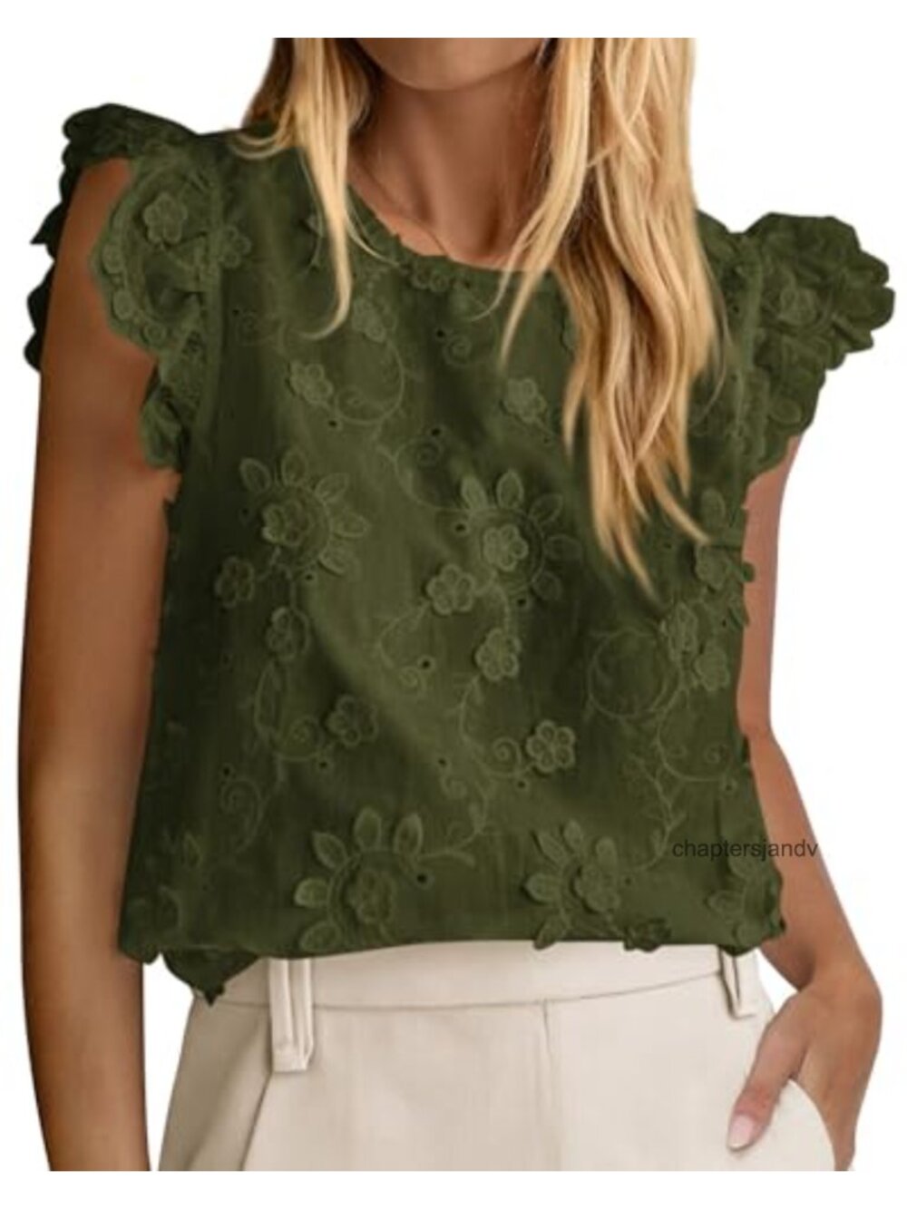 Women's Lace Boho Blouse Cap Sleeve Embroidered Eyelet Dressy Casual Top
